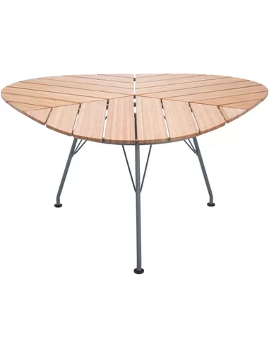 LEAF Table, Bamboo 146 x146 x 146 x 74,5. Powder coated grey metal legs.