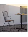 PAON Dining Chair, Black. Powder coated Metal Frame, Bamboo Seat.