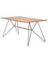 SKETCH Dining table 220 x 88 x 74 cm. Bamboo lamellas and powder coated grey metal frame.