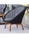 Peacock Lounge Chair Dark Grey w/teak Legs