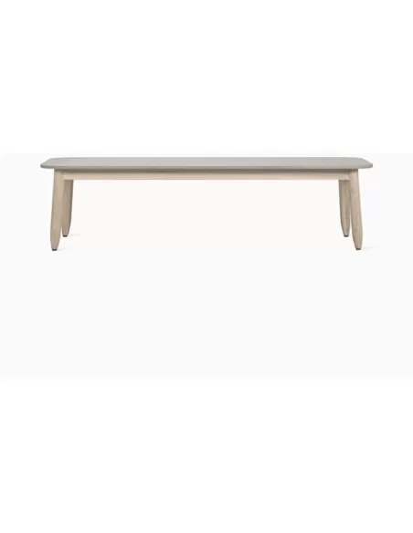 David coffee table 129X45 aged teak /ceramic top
